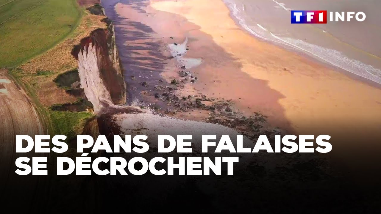 Normandie : des pans de falaises se décrochent à nouveau｜TF1 INFO