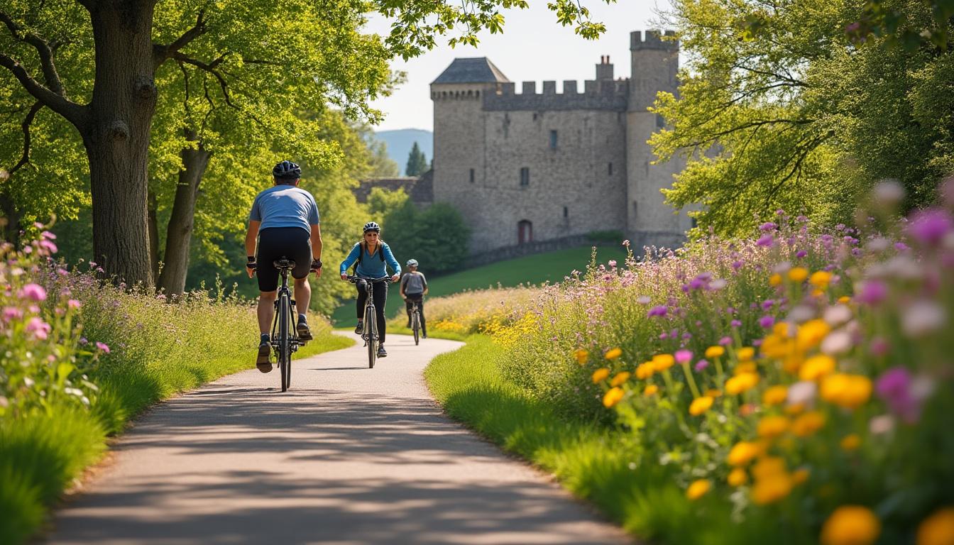 découvrez la nouvelle piste cyclable qui révolutionne vos escapades au pied du château emblématique, offrant un parcours sécurisé et pittoresque pour tous les amateurs de vélo.