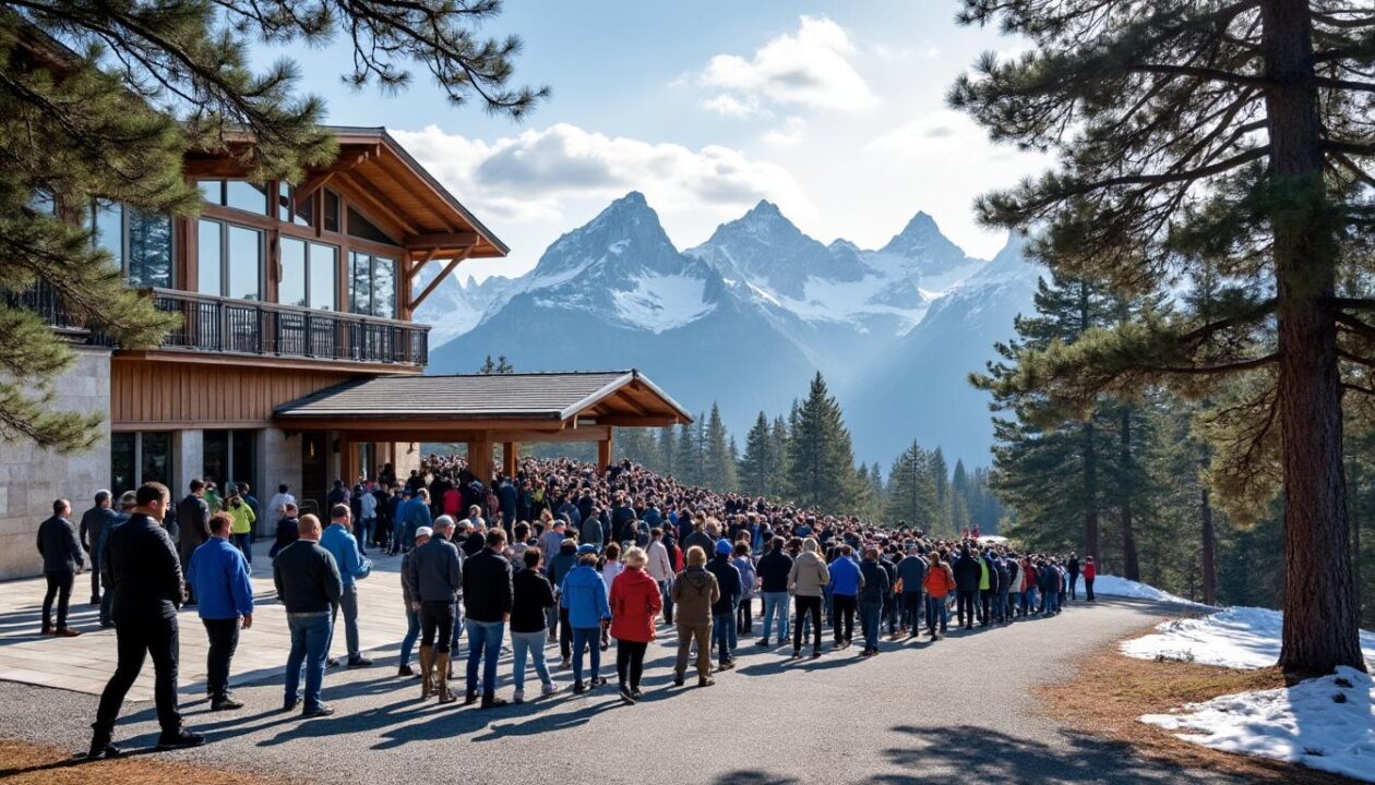 découvrez pourquoi une longue file d'attente se forme au départ de la télécabine dans les pyrénées et les explications officielles de la station pour gérer cette situation.
